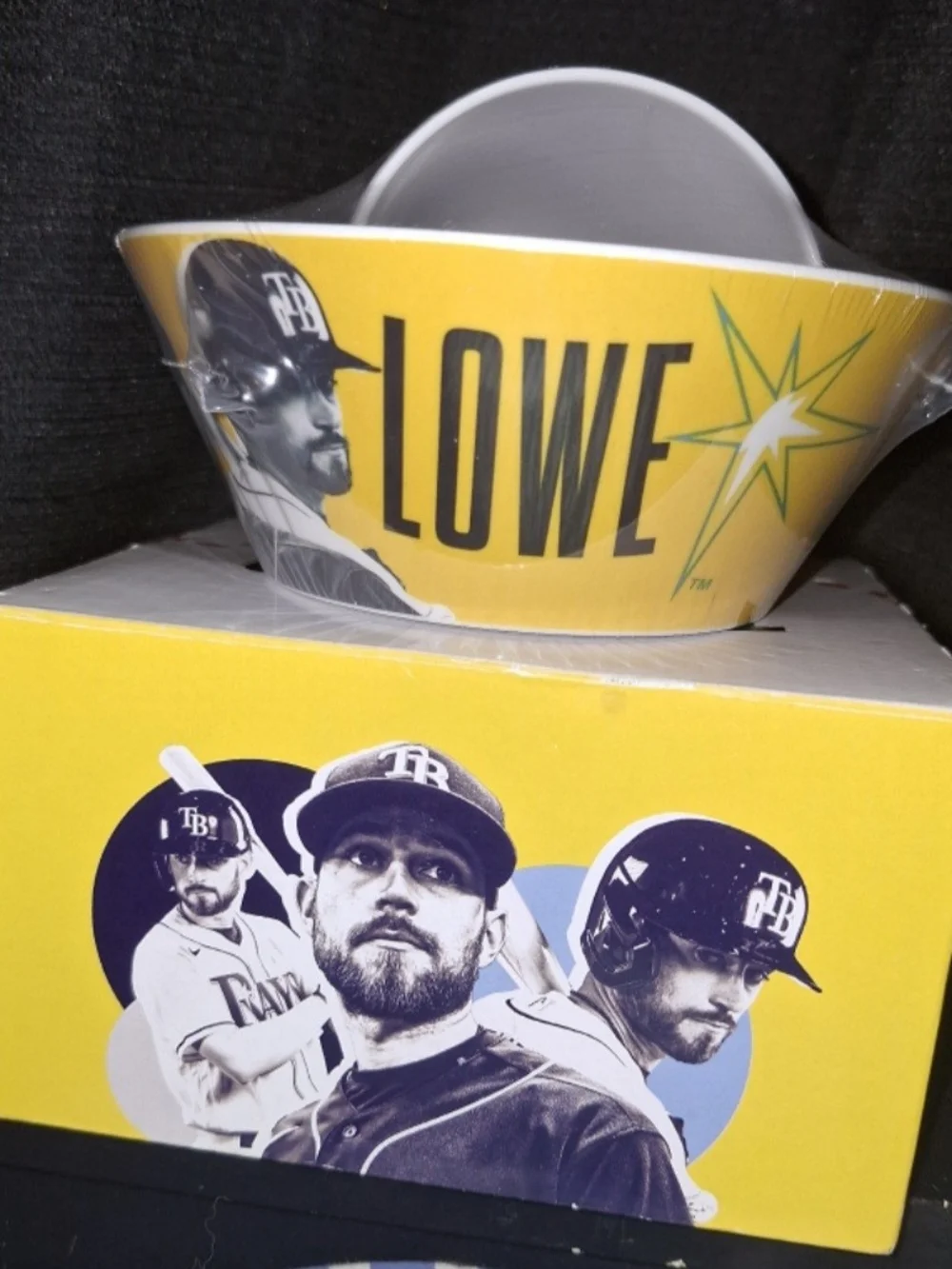MLB Tampa Bay Rays Brandon Lowe Cereal BOWL /juice CUP